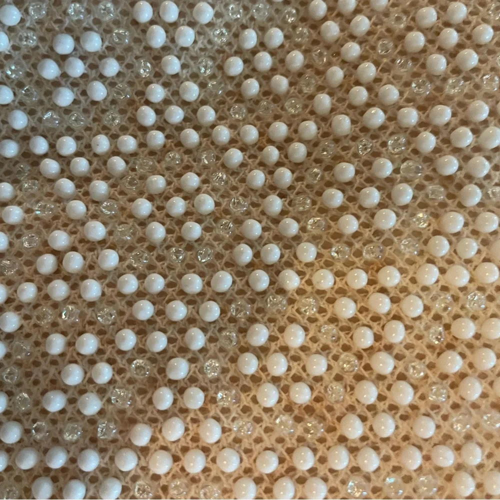 Cream Beaded Bag by Corde’ Bead, Basket-Weave Pattern - Picture 3 of 13